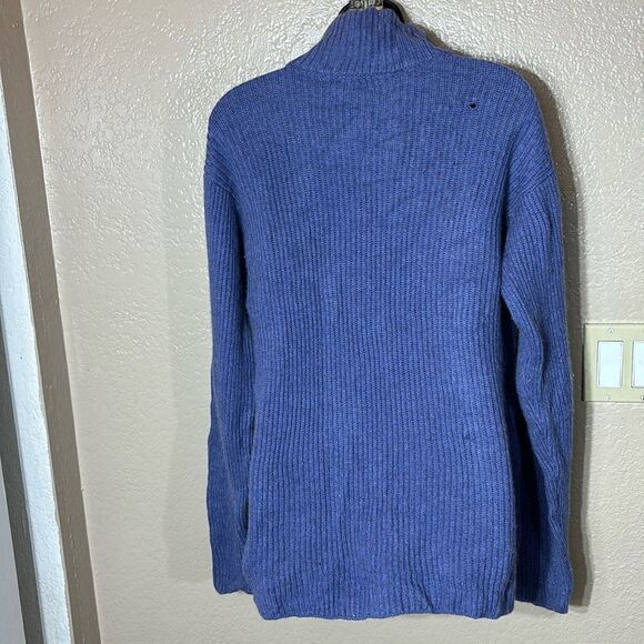 Johnstons of Elgin 100% cashmere made in Scotland blue ribbed knit button front - Picture 4 of 6